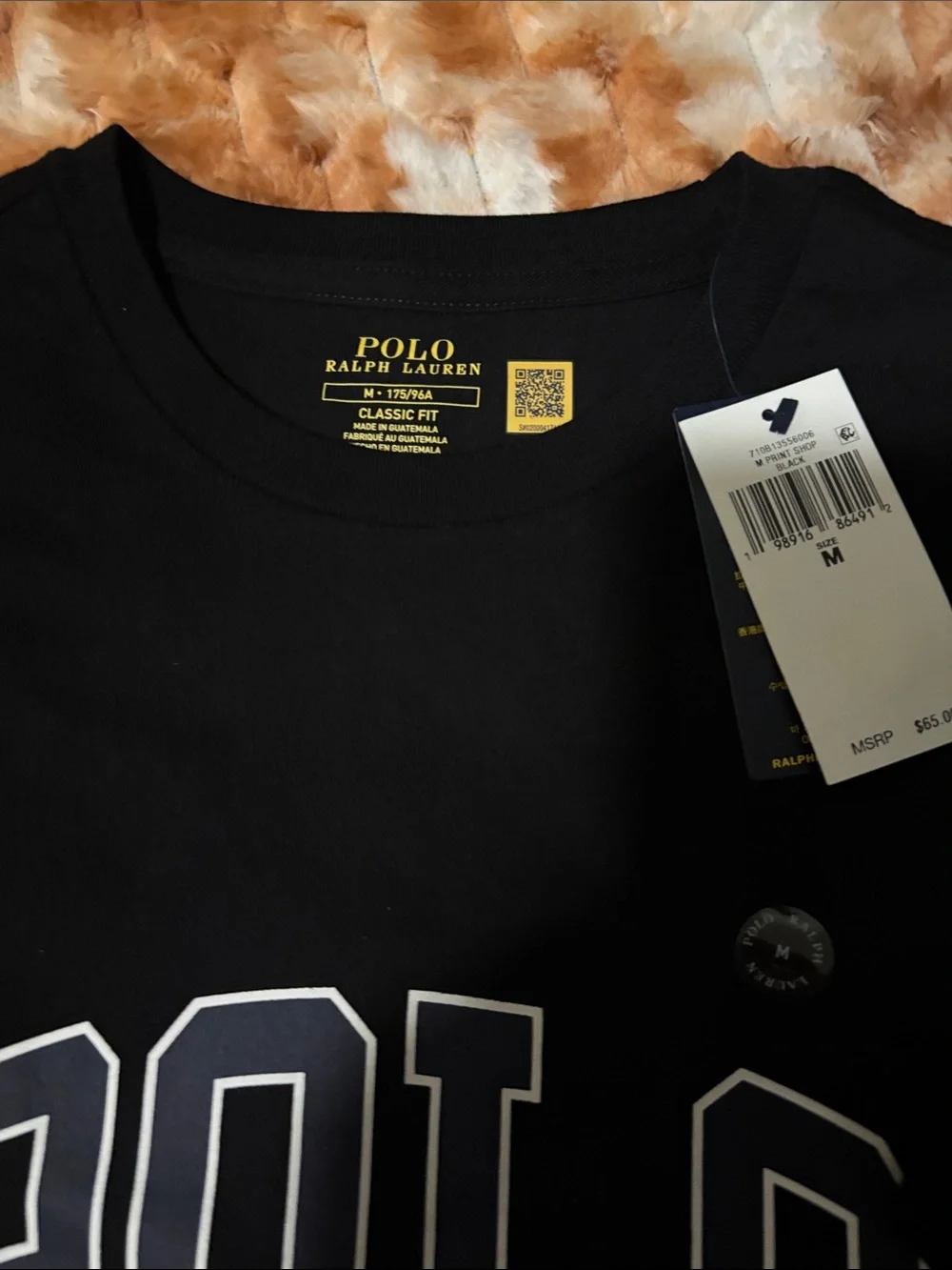 Polo by Ralph Lauren Black Tee with Navy and White Logo